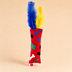 tubo con pluma de catnip